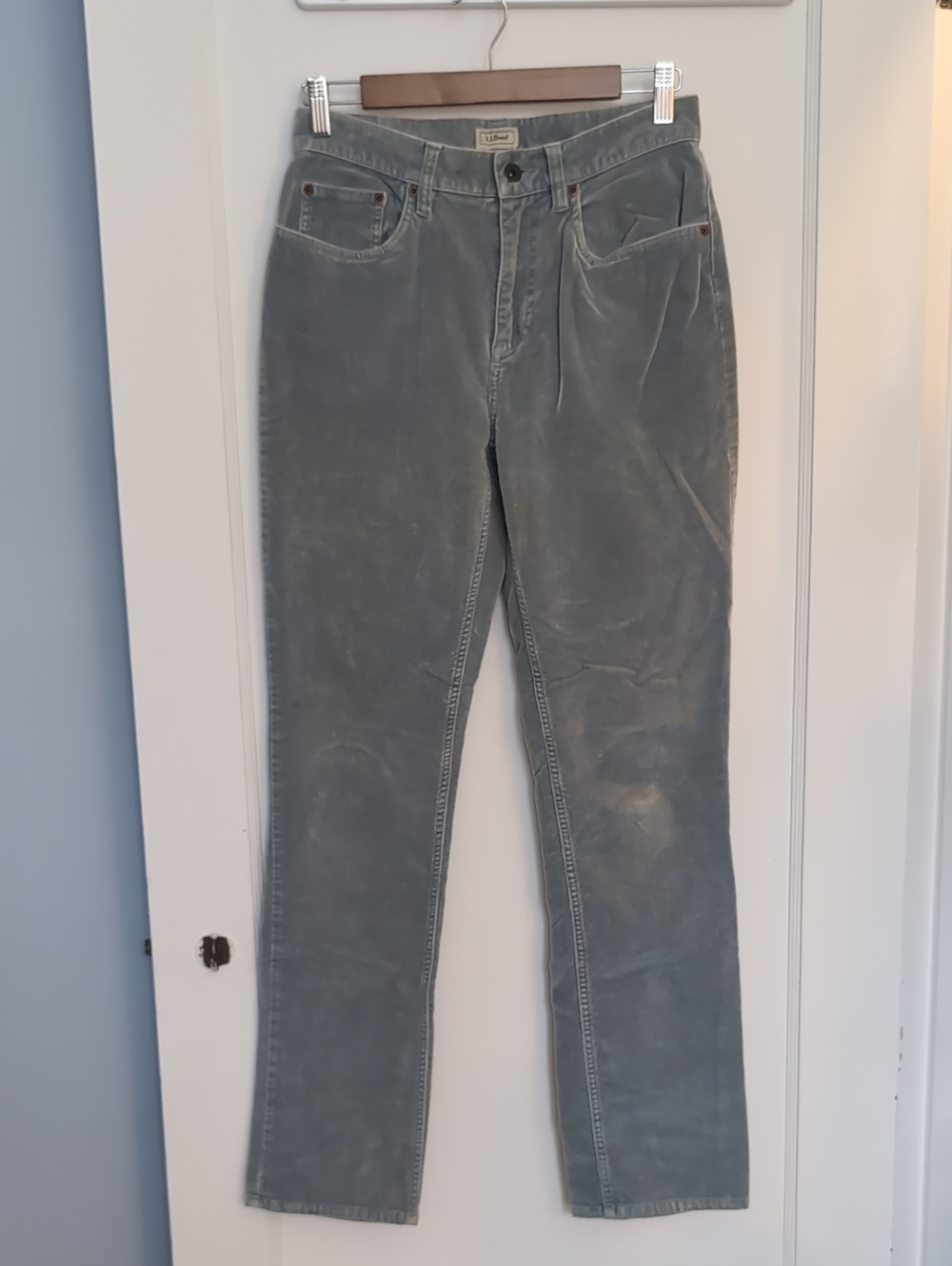 L.L. Bean Women's Straight-Leg Jeans in Faded Teal-Gray